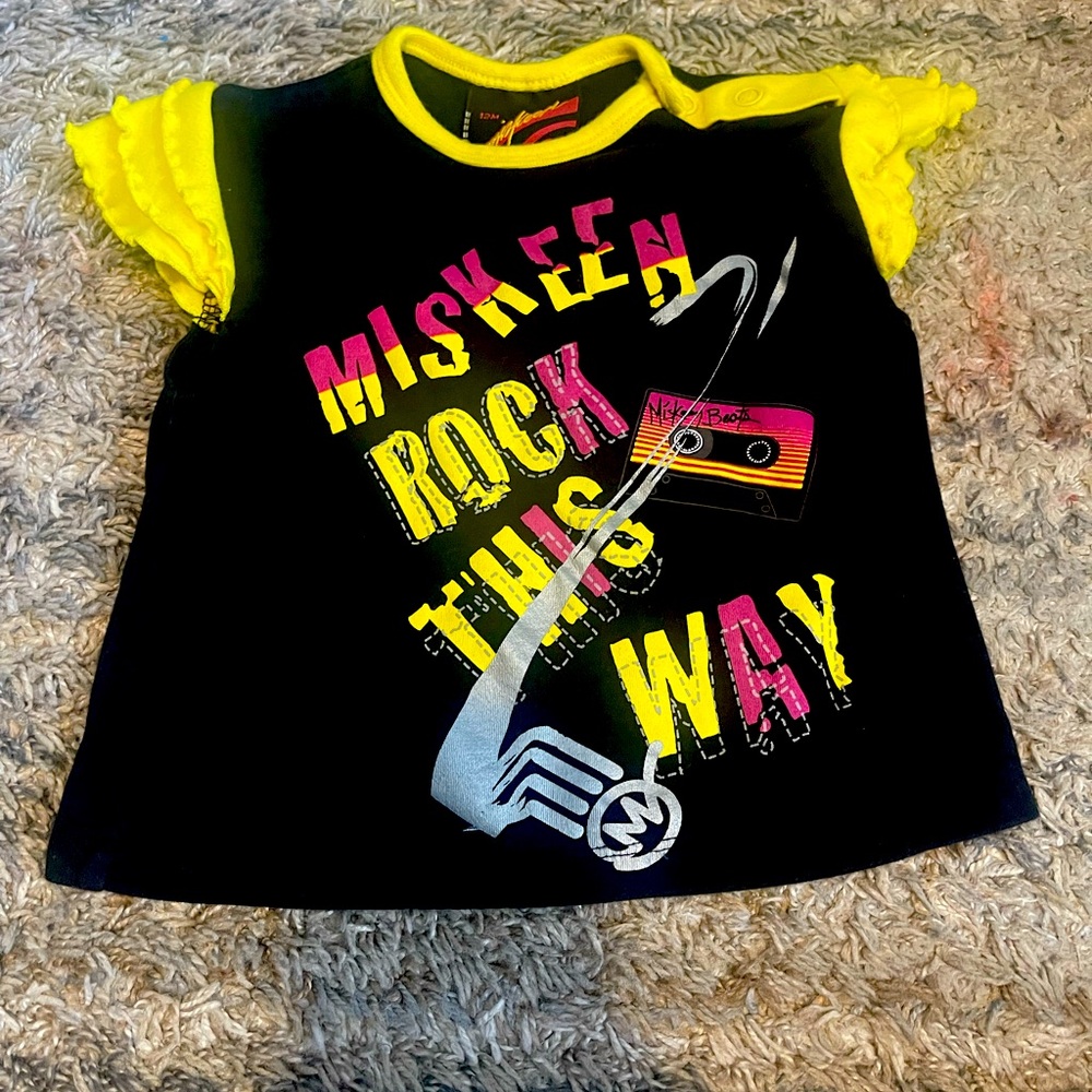 Black and Yellow Miskeen Baby Tee